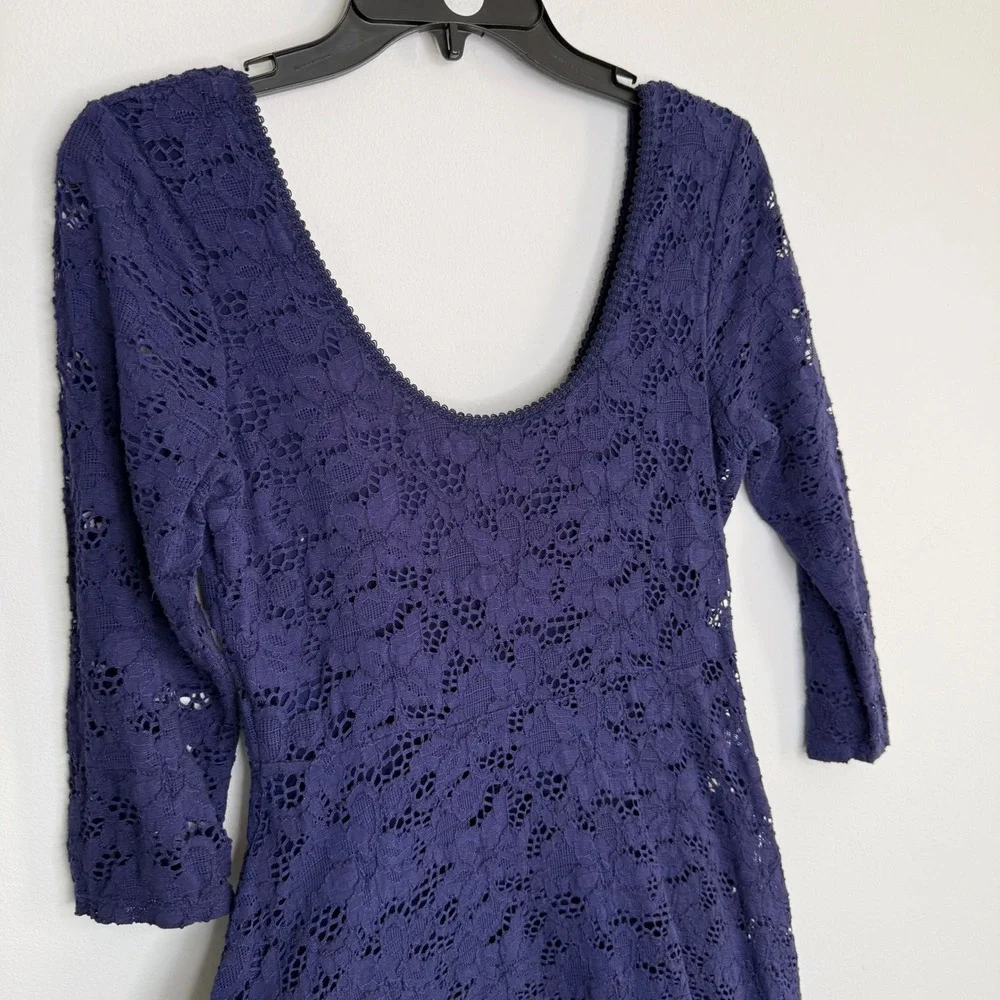 J22 Free People Blue Rose Fit N Flare Garden Lace‎ Mini dress